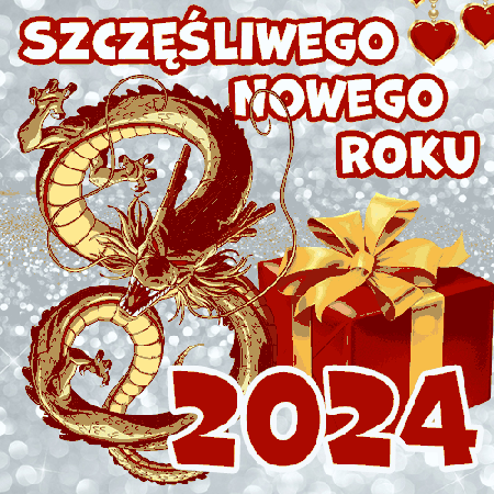 Zielony smok szczęśliwego nowego roku 2024